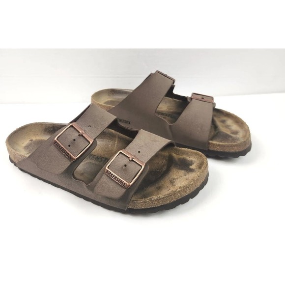 Birkenstock Shoes - BIRKENSTOCK Arizona Brown Leather Two-Strap Sandals Size 41 US 10